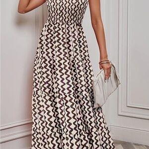 Elegant Black and White Maxi Dress